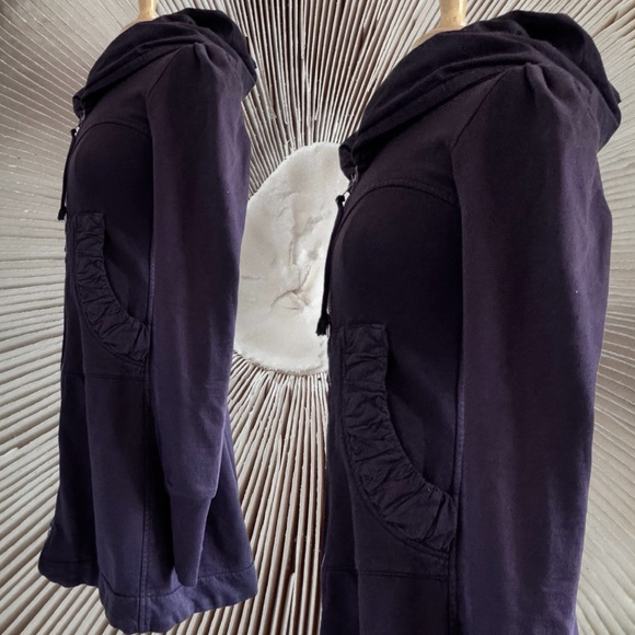 Prairie Underground Eggplant Plum Long Cloak Hoodie Zip Up Sweatshirt Size S - Picture 4 of 9